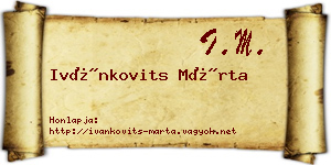 Ivánkovits Márta névjegykártya