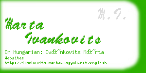 marta ivankovits business card